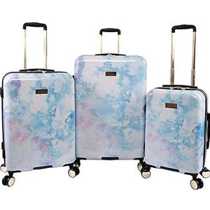 Juicy Couture Sadie hardcase koffer met draaischarnier, 3 stuks, Paars., One Size, Sadie Trolley Hard Shell Case Set van 3