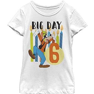 Disney Goofy Birthday Big Day meisjes T-shirt 6 jaar, wit, XS, Wit