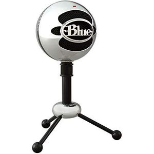 Blue Snowball USB-microfoon voor opname, streaming, podcast, gaming op pc en Mac, microcondensator met cardioïde en Omnidirectionele diagrammen, retrostijl, zilverkleurig