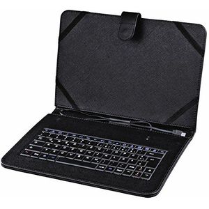 Hama Beschermhoes voor tablet met geïntegreerd toetsenbord voor Lenovo, Medion, TrekStor en nog veel meer Encore, voor OTG-tablets met scherm tot 26,7 cm, 10,5 inch, standfunctie, zwart