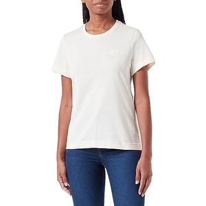 GANT Reg Tonal Shield Ss T-shirt T-shirt met tonaal logo voor dames, Linnen