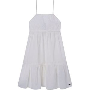 Pepe Jeans Hailey jurk voor meisjes, Wit (schuim)