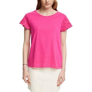 ESPRIT 044ee1k413 T-shirt voor dames, 660 / fuchsia roze