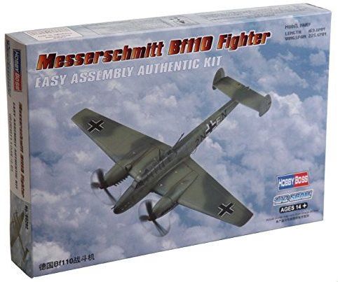 Hobbyboss 1:72 schaal model Messerschmitt ME bf110 vechter kit (grijs)