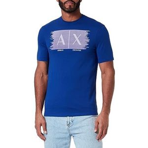 Armani Exchange T-shirt met korte mouwen voor heren, regular fit, logo, New Ultramarine, XS, Nieuw ultramarijn