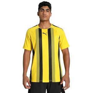 PUMA Teamliga T-shirt voor heren, gestreept jersey, Geel Cyber Puma Zwart