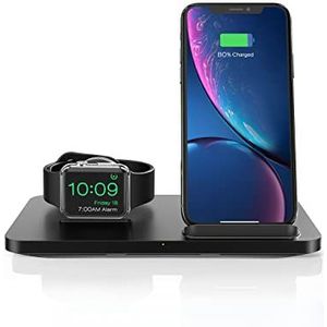 ANSTA QI Wireless Charger Inductief laadstation drie in een draadloze oplader met QC adapter voor iPhone 11Pro/11 Pro Max/8