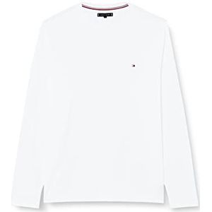 Tommy Hilfiger BT-Stretch Slim Fit LS Tee-b T-shirts voor heren, wit, XXL, Wit.