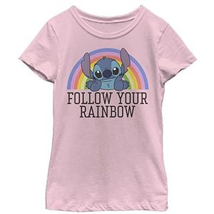 Disney Lilo & Stitch Pride Follow Your Rainbow Girls T-shirt, roze, Roze