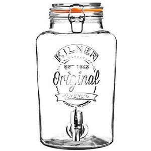 Kilner Ronde drankdispenser met glazen clip, 5 liter, perfect voor de accommodatie, uitstekende premium clip