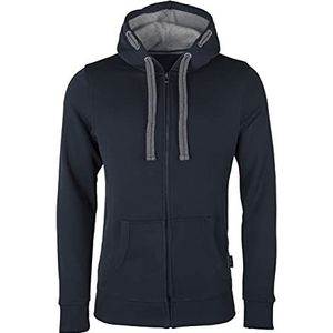 HRM herenjas met capuchon, maat I hoogwaardige herenjas met capuchon met contrasterende voering I basic capuchontrui met rits I hoogwaardige en duurzame kleding voor mannen, marineblauw, L, Navy Blauw