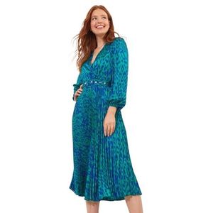 Joe Browns Robe longue plissée en satin imprimé animal audacieux pour femme, multicolore, 36