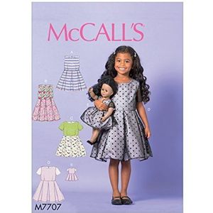 McCall's Patterns Patroon voor kinderen/meisjes en poppenjurk, 45,7 cm, zakdoek, meerkleurig, 17 x 0,5 x 0,07 cm