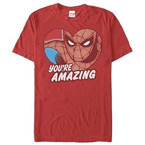 Marvel Unisex Spider-Man Classic-Amazing Man T-shirt korte mouwen rood XXL, ROT