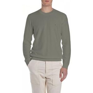 Replay Pull à col rond en coton pour homme - Coupe droite, 835 Soft Military, S