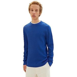 TOM TAILOR Denim 2-in-1 trui met gevoerde kraag voor heren, 14531-Shiny Royal Blue, XL, 14531-glanzend koningsblauw