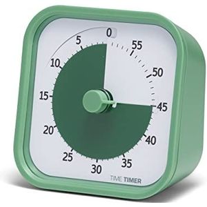 TIME TIMER Mod - 60 minuten visuele timer - schoolbenodigdheden, studiegereedschap, timer voor kinderkantoor, voor vergaderingen met stille werking (varengroen)