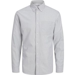 Jack & Jones Jprbrook Oxford T-shirt L/S Noos herenhemd met lange mouwen, Cypress/strepen: slim fit