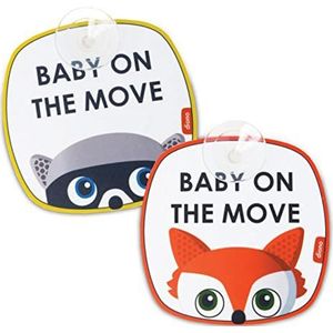 Diono Baby On The Move Of Baby On Board Car Window Sticker Suction Cups Bright Yellow, 2 stuks, 1 stuk