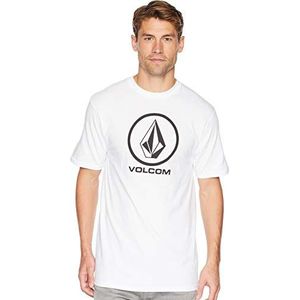 Volcom Men's Crisp Stone T-shirt met korte mouwen, wit, Wit.