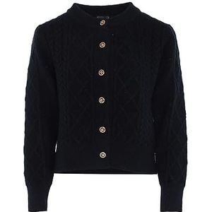 DreiMaster Klassik Cardigan vintage tressé chaud en laine blanche taille XL pour femme, Noir, XL