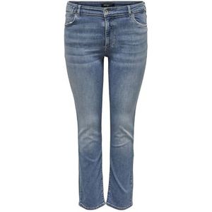 ONLY CARMAKOMA Caralicia Reg Strt Dnm Dot258 Noos Damesjeans, Medium Blauw Denim