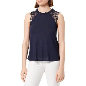 Springfield T- Shirt au Crochet Femme, Bleu Marine, M