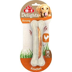 8in1 Delights Strong M – kauwbot met kip gevuld voor volwassenen middelgrote honden – 1 stuk (90 g)