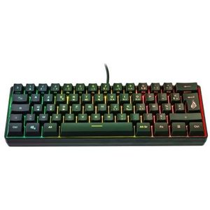 SureFire Kingpin X1 60% Frans gamingtoetsenbord – gaming multimedia toetsenbord klein en mobiel – verlicht RGB-toetsenbord – 25 anti-ghosting-toetsen – Franse lay-out AZERTY