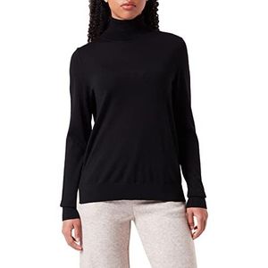 HUGO Dames Sedennya Regular Fit rolkraag trui Merino Extra Fine, zwart 1, XXL, Zwart 1