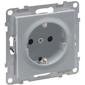 Legrand, SEANO Stopcontact met verhoogde aanraakbescherming, aansluitdoos, steekklemmen, 16 A, 250 V, kleur: gelakt aluminium, 765220