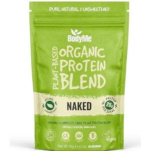 BodyMe 24 g biologisch veganistisch eiwitpoeder | natuurlijke naked | 1 kg | zonder zoetstoffen | glutenarm | alle essentiële aminozuren