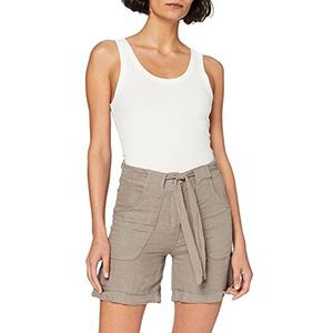 Bonamaison Korte bermuda met zakken en sjaal riem shorts dames, Zand