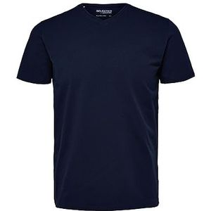 SELETED HOMME Slhael Ss T-shirt met V-hals B Noos heren, marineblauw blazer