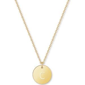 Letters Ketting Goud I Gouden Ketting Dames met 18 Karaat Goud Plating I Gouden Ketting voor Vrouwen I Letters Ketting met Hanger in Goud I Letters Ketting (C)