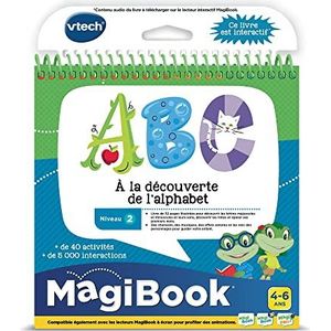 VTech - MagiBook, leerboek voor kinderen, niveau 2, om het alfabet te ontdekken, geïllustreerde en interactieve pagina's, cadeau voor meisjes en jongens van 4 jaar tot 6 jaar - inhoud in het Frans