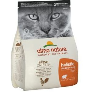 almo nature Holistic Maintece Droogvoer voor volwassen katten met verse kip, 2 kg zak