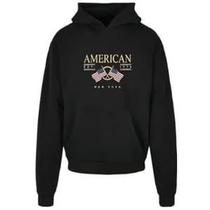 AMERICAN COLLEGE USA Sweatshirt met capuchon voor kinderen, jongens, meisjes, trainingspak, kinderen, uniseks, 1 stuk, zwart.