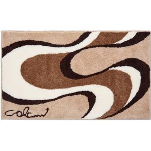 Grund COLANI Exclusief design badmat gemaakt van 100% polyacryl, extra zacht, antislip, Oeko-Tex-gecertificeerd, Colani 11, badmat 60x100 cm, beige