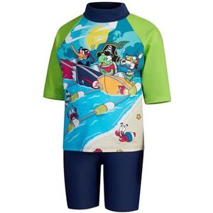 Speedo Learn To Swim Sun Protection T-shirt en short voor jongens, Blauw/Groen