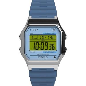 Timex Kunstststoff TW2W43900 unisex digitaal kwartshorloge met band, blauw, Blauw