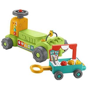 Fisher-Price Speelgoedset voor lachen en ontwaken, mijn 4-in-1 boerderijtractor met trekhanger, 4 speelmodi, 3 niveaus, meertalige versie, babyspeelgoed, 9 maanden tot 3 jaar