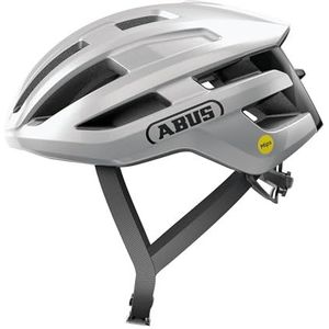 ABUS PowerDome MIPS Lichte fietshelm met intelligent ventilatiesysteem en schokbescherming, gemaakt in Italië, voor dames en heren, zilver, L