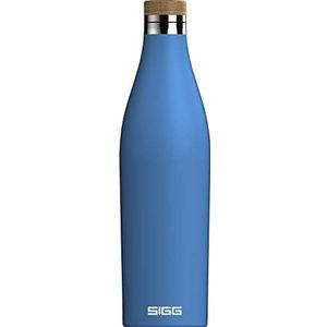 SIGG - Thermosfles - Meridian Electric Blue - waterdicht en extra dun - BPA-vrij - plasticvrij - roestvrij staal 18/8 - dubbelwandig - bamboesluiting - blauw - 0,7 l