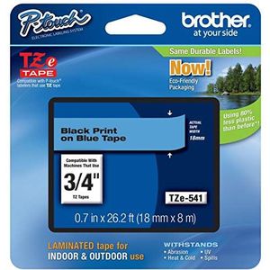 Brother TZE541 | Originele cassette | Zwart op blauwe achtergrond | 18 mm x 8 m
