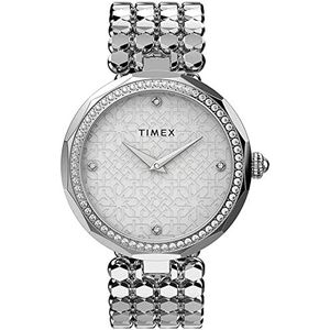 Montre analogique Timex Quartz Womens avec bracelet en acier inoxydable TW2V02600, Argent, TW2V02600, Argent, TW2V02600