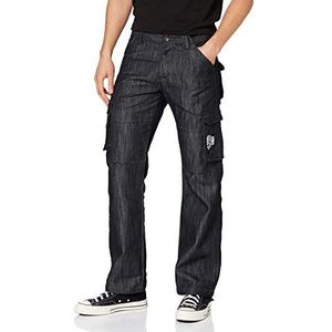 Enzo cargo-jeans voor heren, zwart.