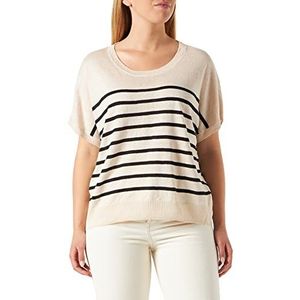 Part Two Poypw PU Pullover Relaxed Fit Dames Sweater, Zwarte strepen