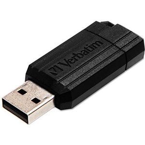 Verbatim PinStripe USB-stick 16 GB I USB 2.0 I Memory Stick USB I voor laptop Ultrabook TV autoradio I Stick USB 2.0 I USB-stick met drukmechanisme I zwart