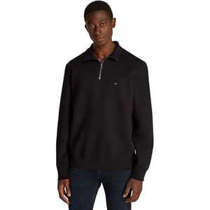 Tommy Hilfiger Essential Fleece 1/4 Zip Mw0mw37233 Sweatshirt met halve ritssluiting voor heren, Zwart